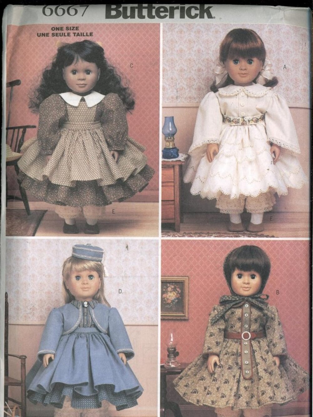 Butterick Sewing Pattern 6667 - Historical Clothing for 18" Dolls
